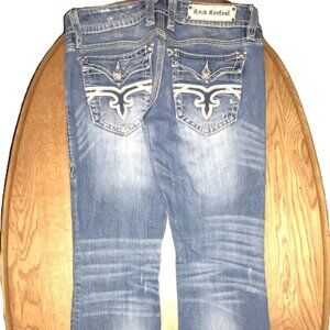 Rock Revival Mandy Boot Cut Mid-Rise Embroidered Womans Jeans Size 30W x 30L